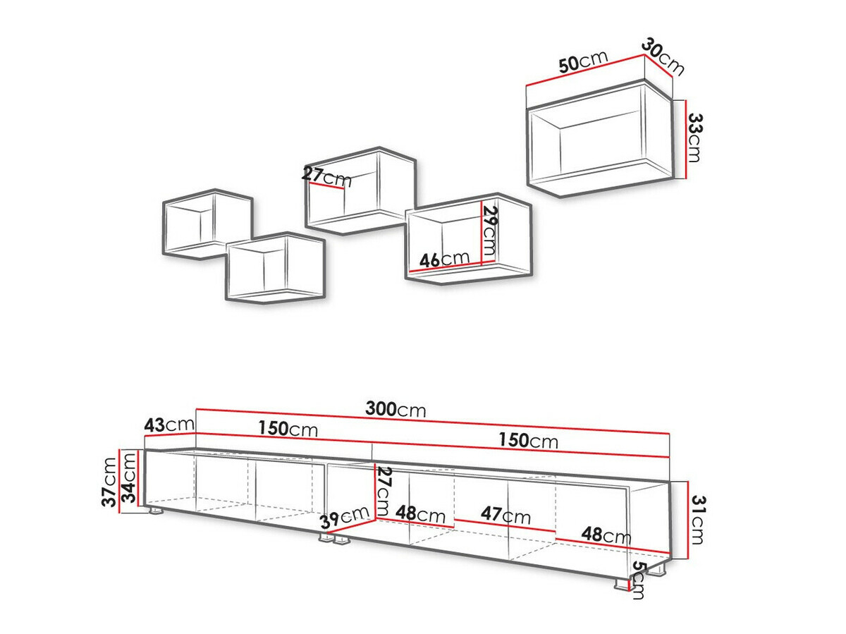 Nappali szett Tivdalu 152 (Fekete + Fényes fekete + Artisan tölgy)