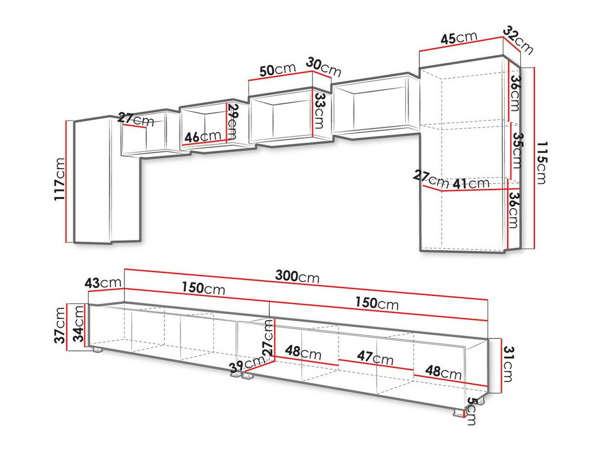 Nappali szett Tivdalu 155 (Fekete + Fényes fekete + Artisan tölgy)