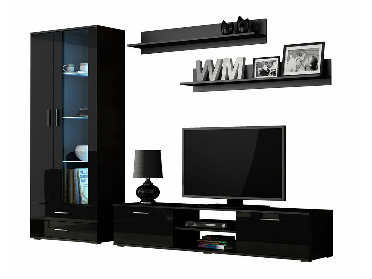 Nappali szett Tornola 115 (Fekete + Fényes fekete)