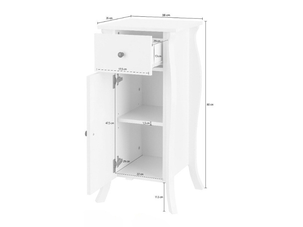 Álló fürdőszoba szekrény Ophtole 102 (Szürke tölgy)