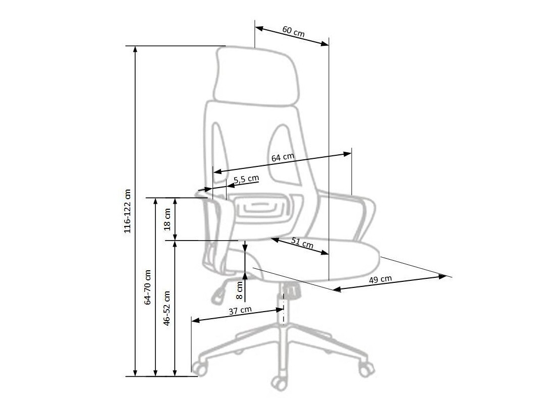 Irodai szék Houston 1080 (Fekete)