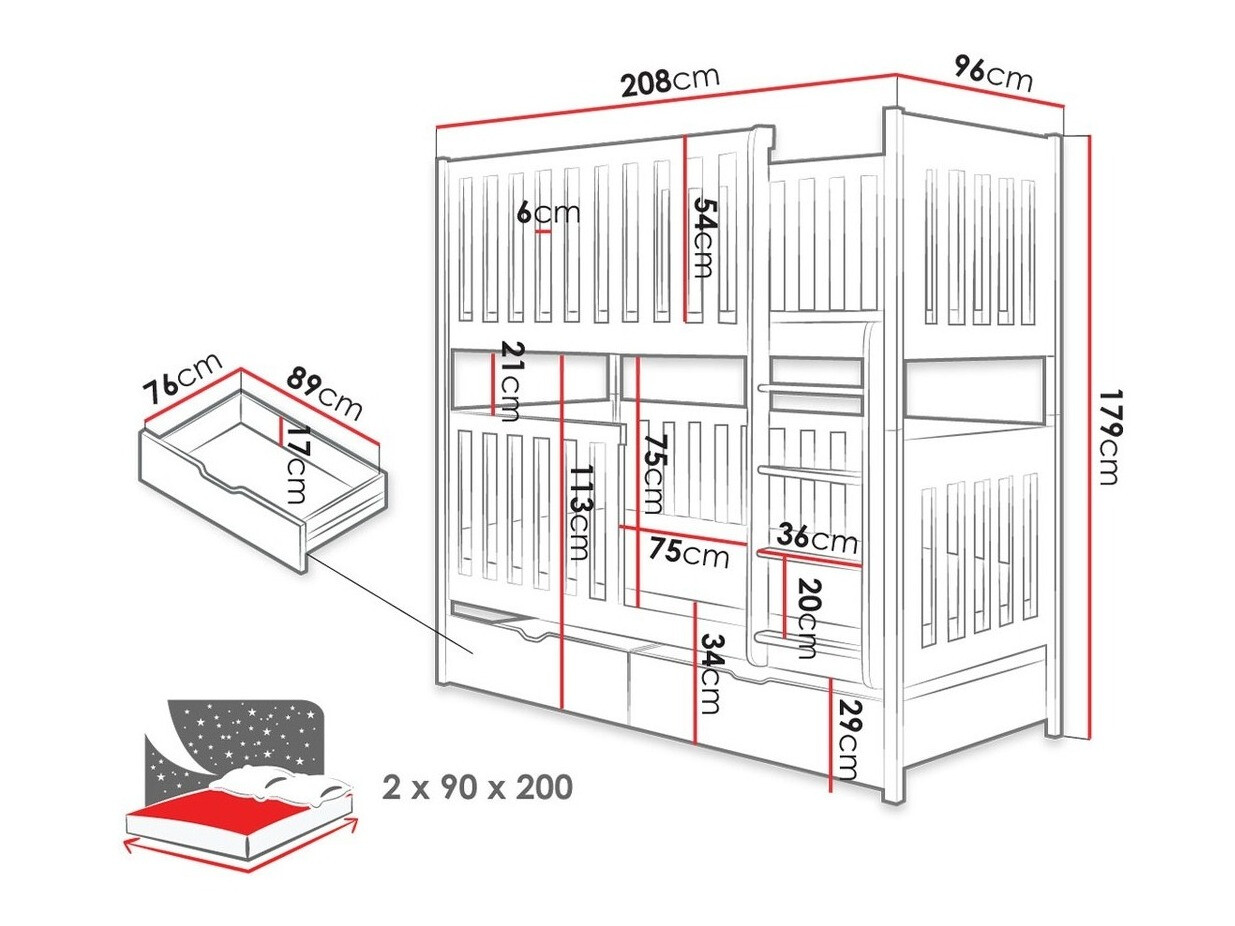 Emeletes ágy Vista 105