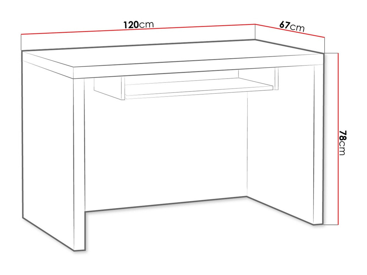 Íróasztal Fiomeri 121 (Sötét santana tölgy)