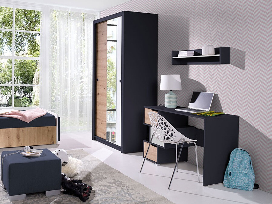 Íróasztal Providence H102 (Grafit + Artisan tölgy + Fehér)