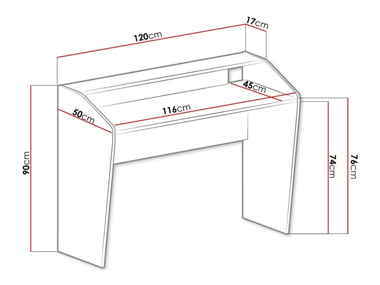 Íróasztal Sorviru 100 (Fehér + Türkiz)