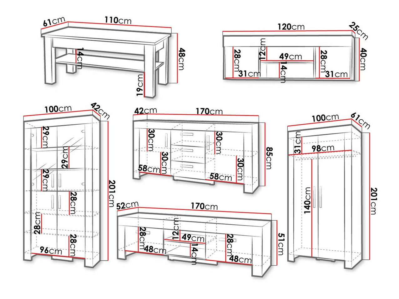 Nappali szett Melfeli 126 (Sonoma tölgy)
