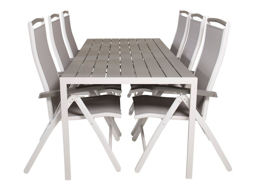 Asztal és szék garnitúra Dallas 2325 (Szürke + Fehér)