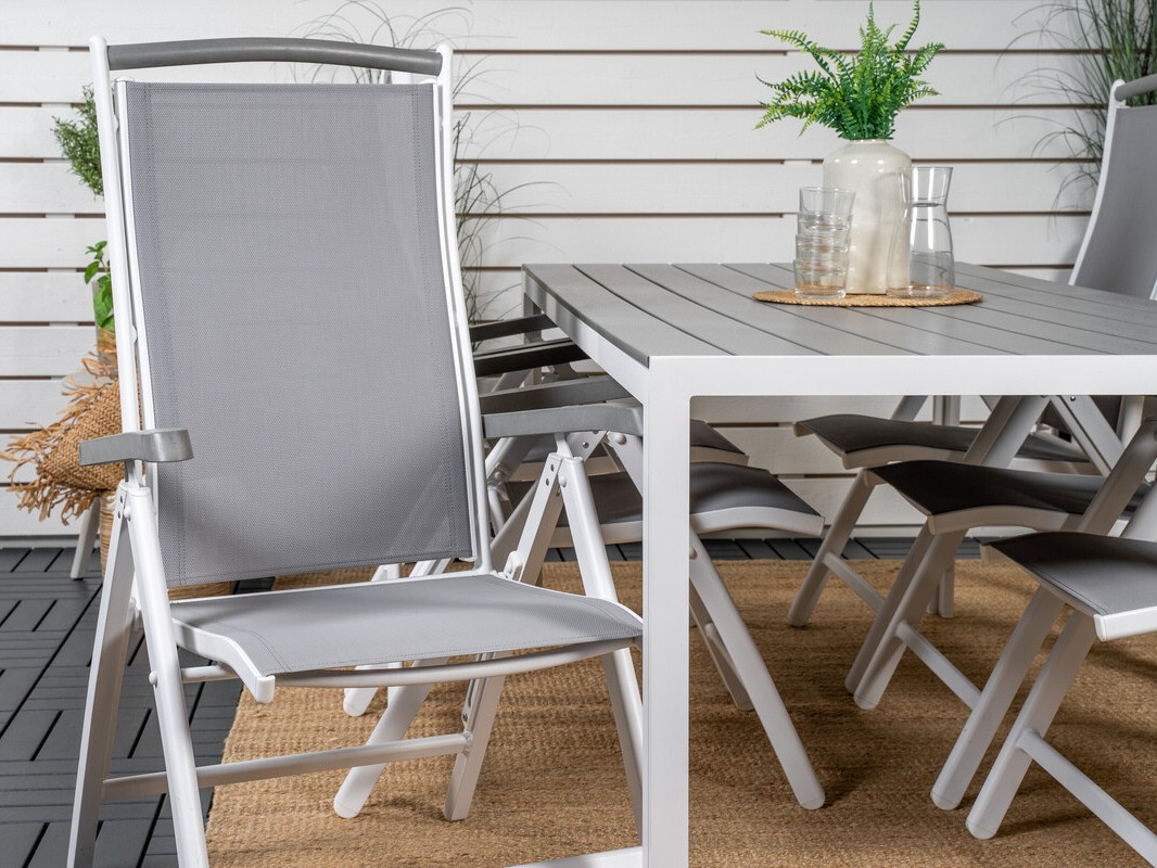 Asztal és szék garnitúra Dallas 2325 (Szürke + Fehér)