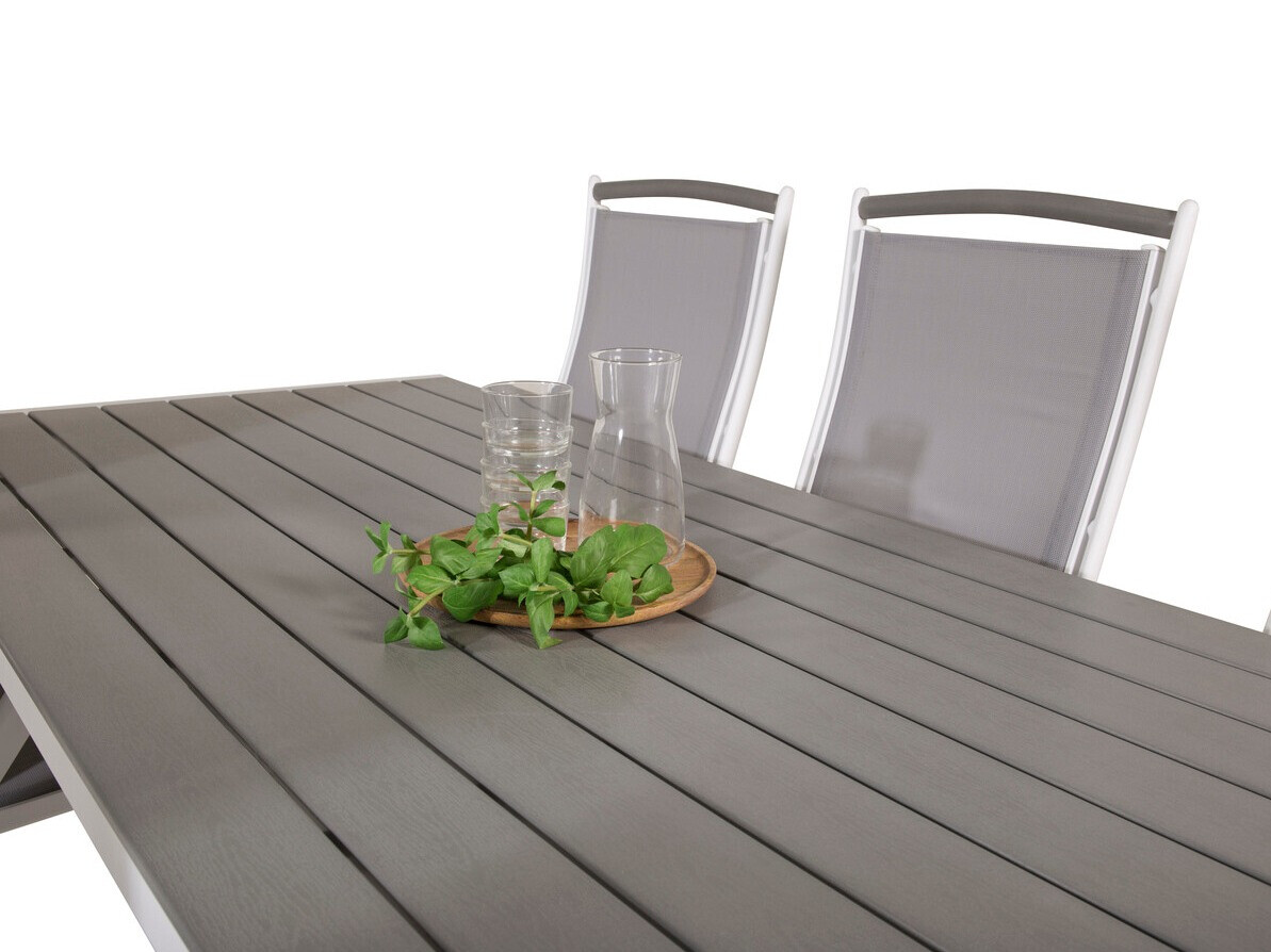 Asztal és szék garnitúra Dallas 2325 (Szürke + Fehér)