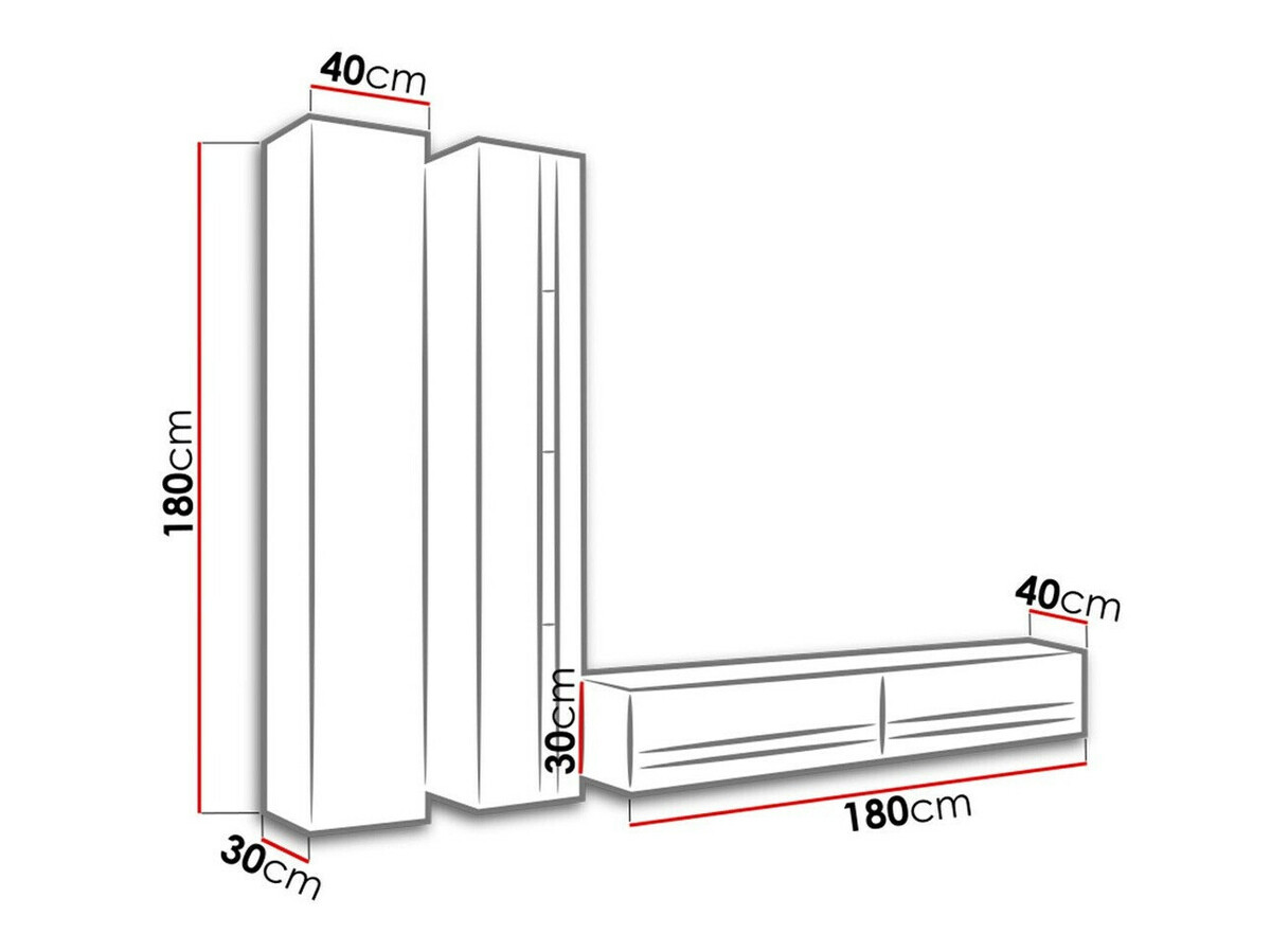 Nappali szett Venenou 115 (Fekete + Fényes fekete)