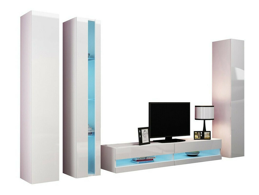 Nappali szett Venenou 117 (Fehér + Fényes fehér)