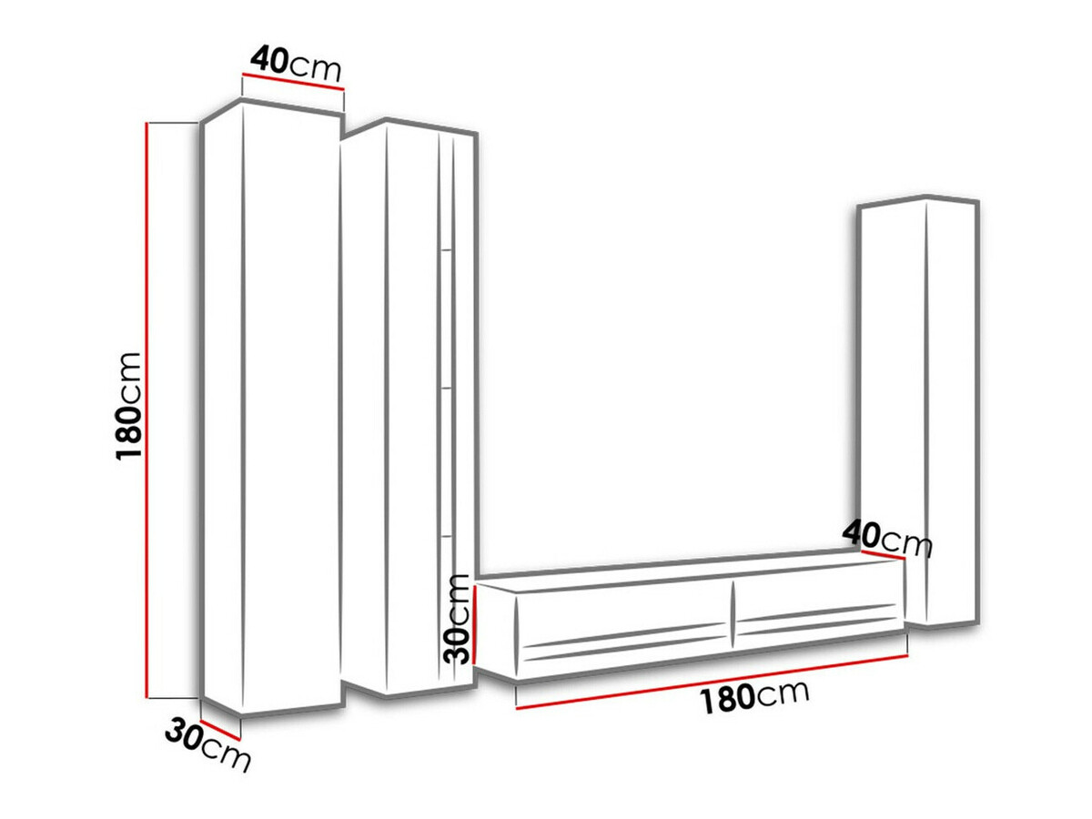 Nappali szett Venenou 117 (Fehér + Fényes fehér)