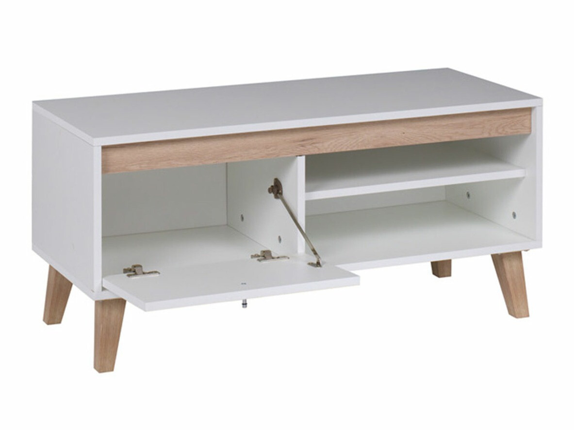 Nappali szett Delbene 118 (Világos San Remo tölgy + Matt fehér)