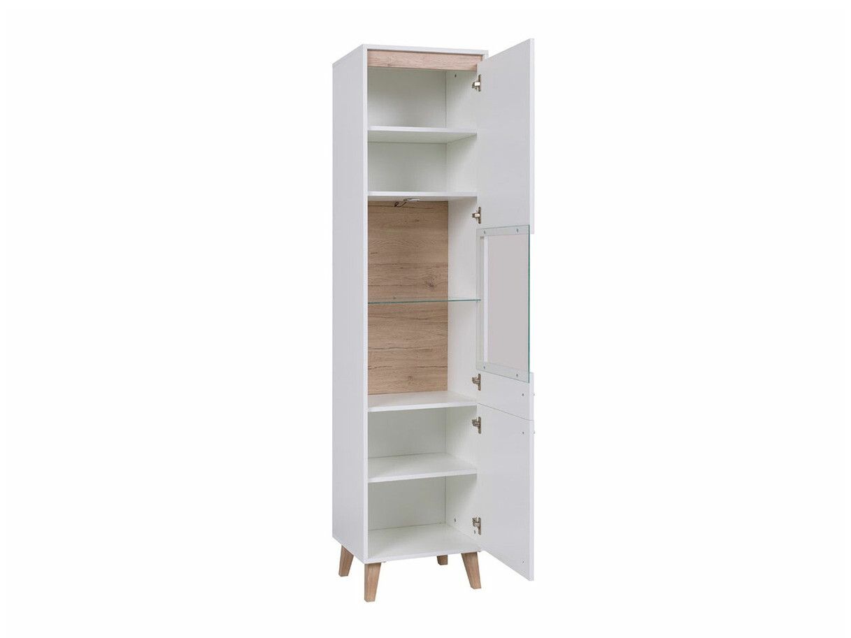 Nappali szett Delbene 118 (Világos San Remo tölgy + Matt fehér)