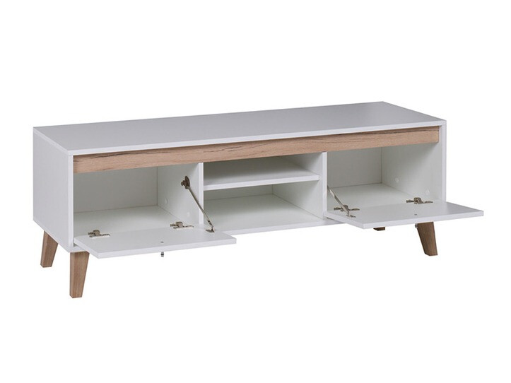 Nappali szett Delbene 119 (Világos San Remo tölgy + Matt fehér)