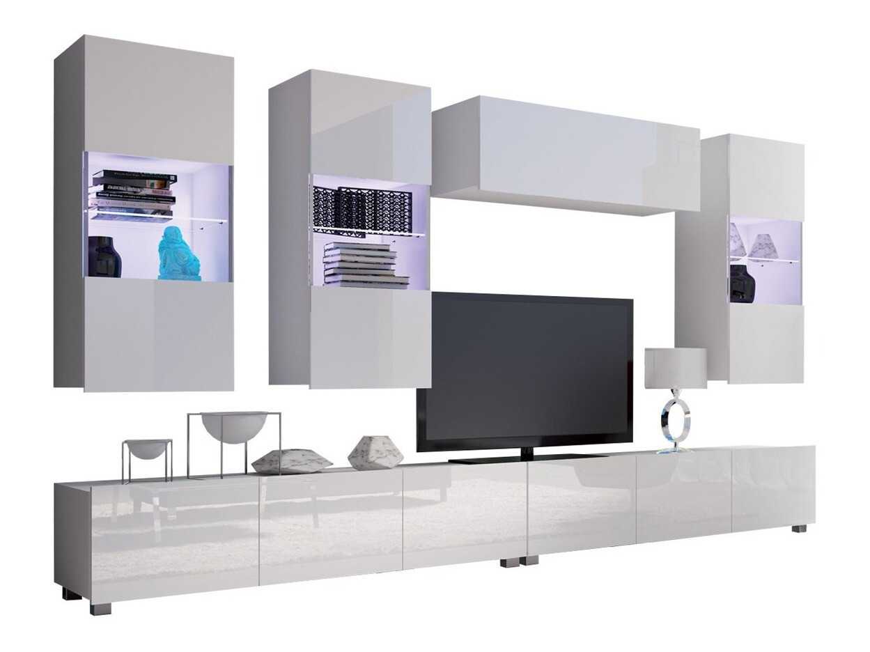 Nappali szett Remus V (Fehér + Fényes fehér)