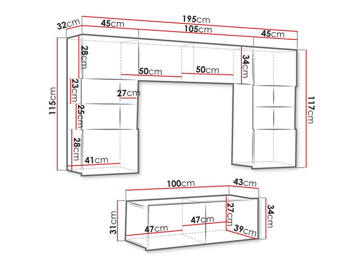 Nappali szett Tivdalu 114 (Fehér + Fekete)