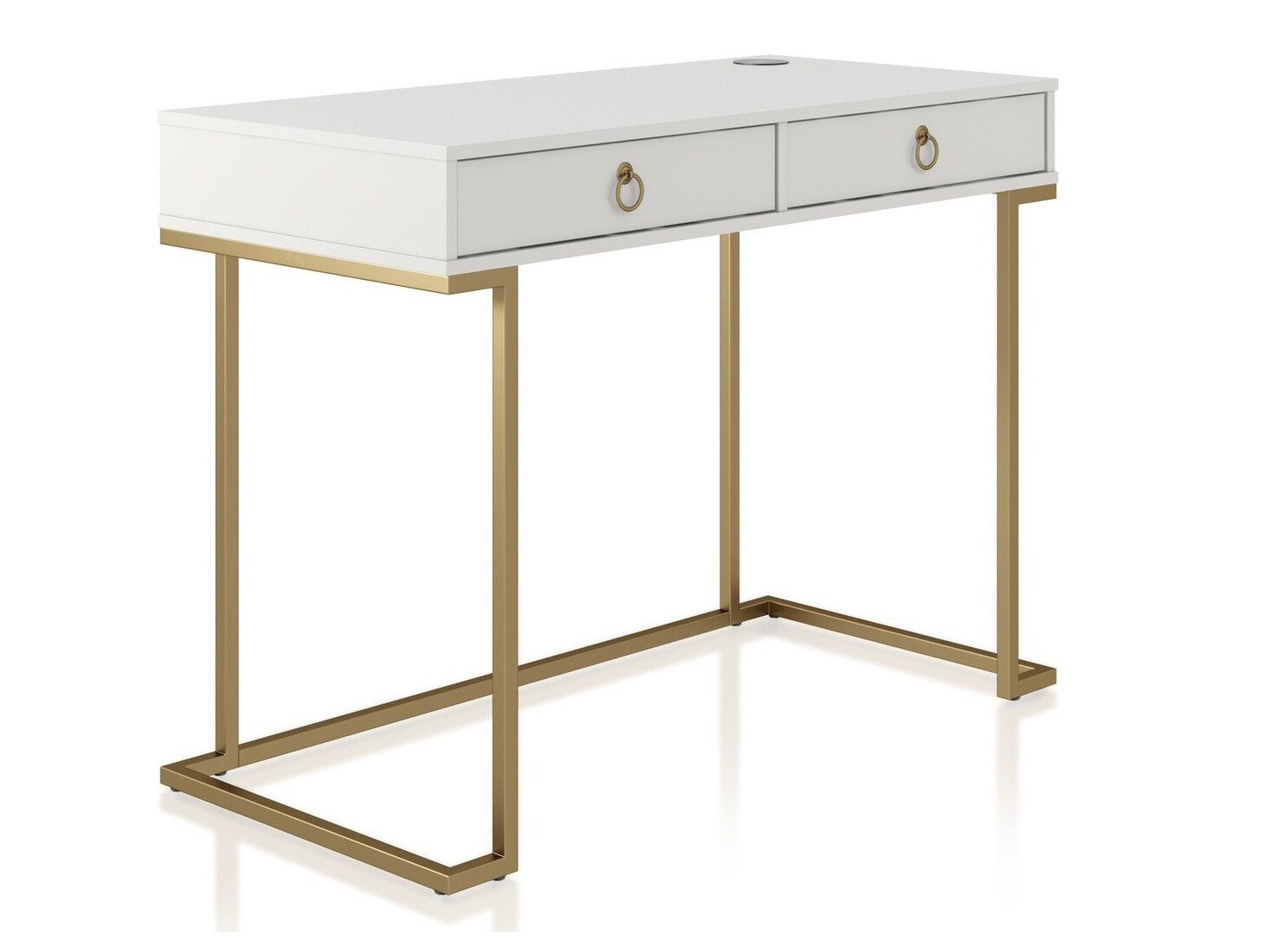 Íróasztal CosmoLiving by Cosmopolitan Fersale 100 (Fehér + Aranysárga)