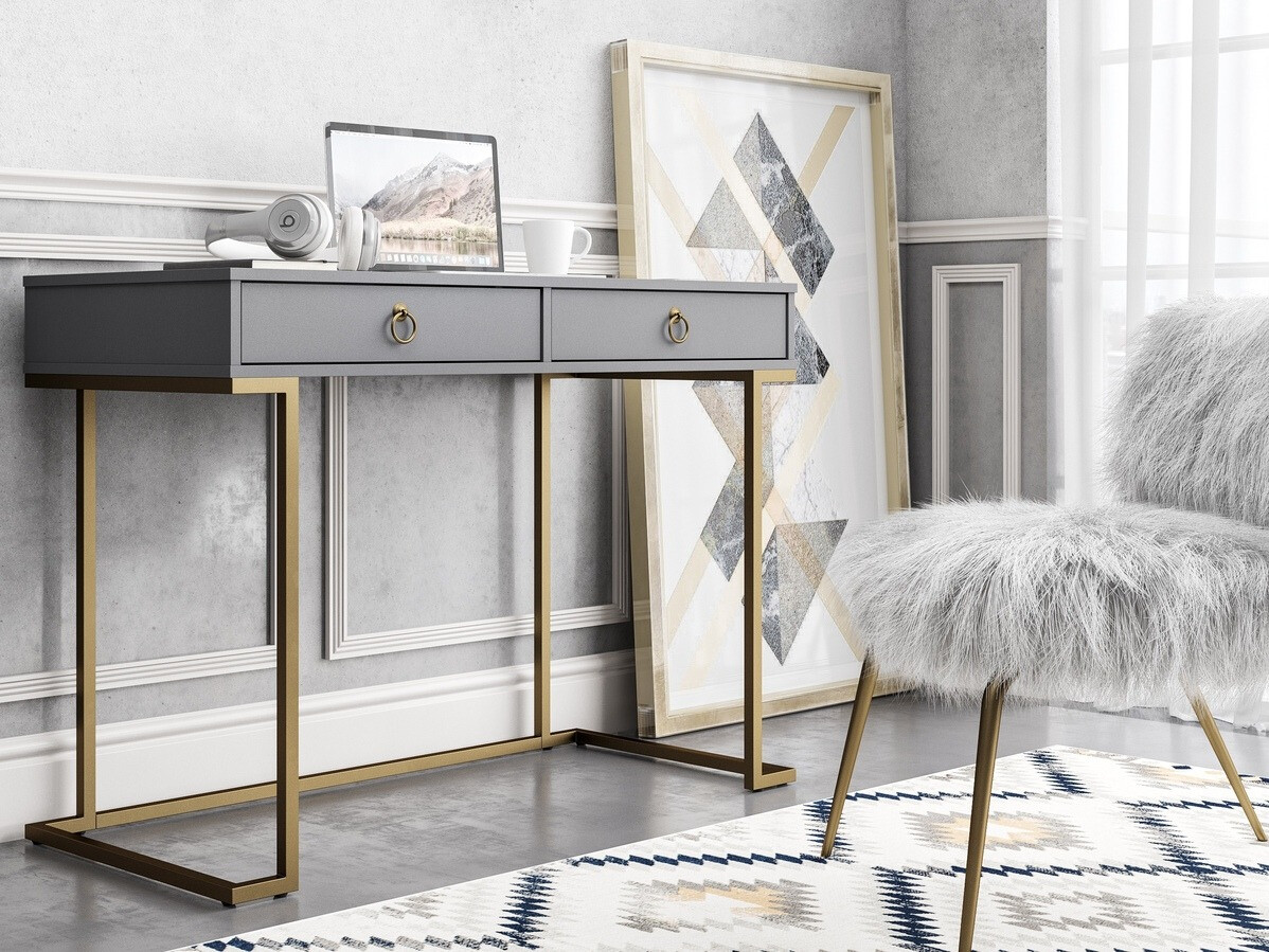 Íróasztal CosmoLiving by Cosmopolitan Fersale 100 (Grafit + Aranysárga)