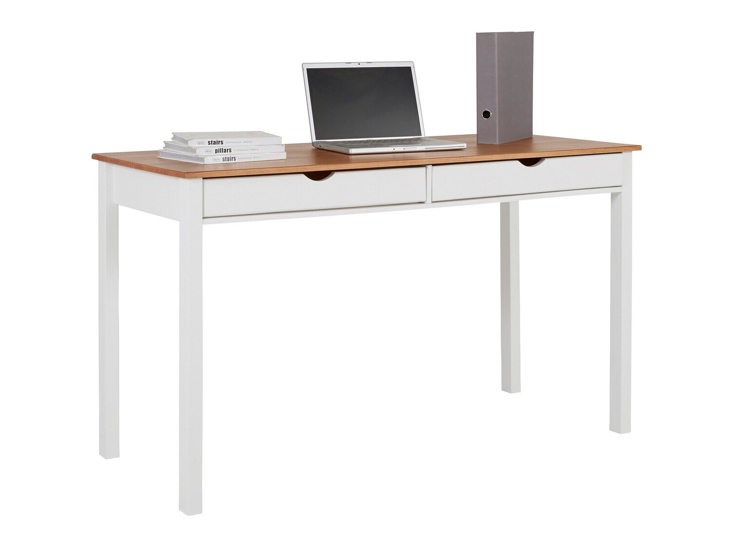 Íróasztal Denton 134 (Fehér + Világos fa)