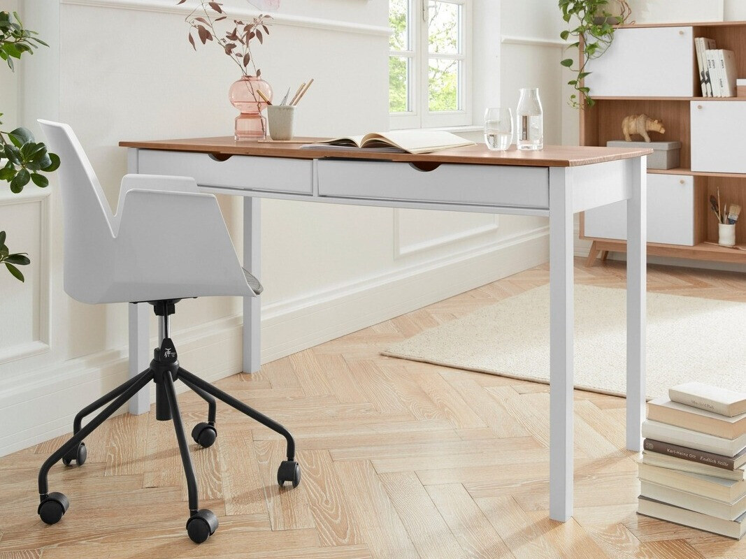 Íróasztal Denton 134 (Fehér + Világos fa)