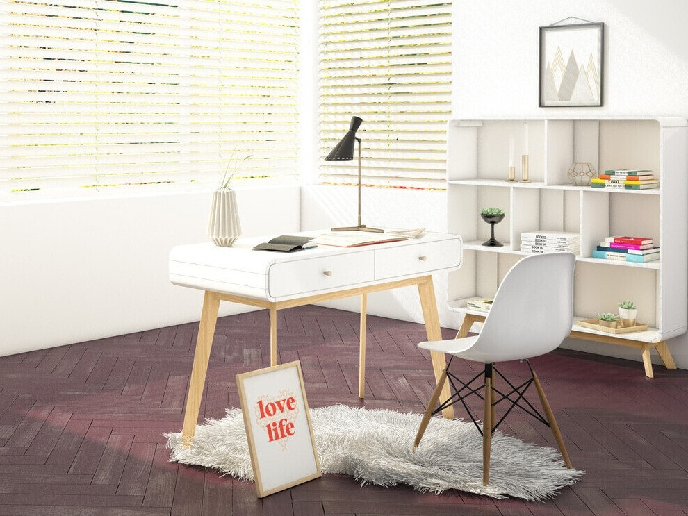 Íróasztal Elbtena 108 (Fehér + Tölgy)