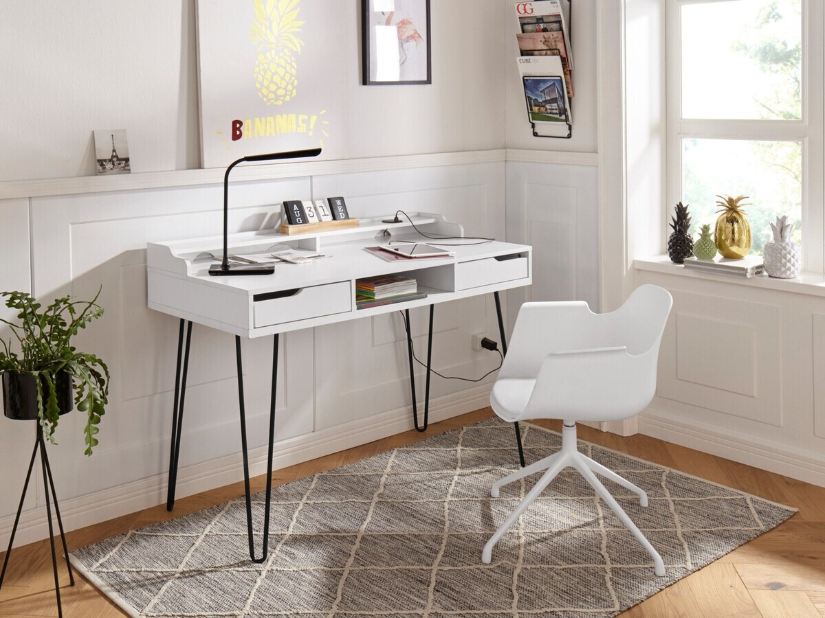 Íróasztal Denton 188 (Fehér + Fekete)
