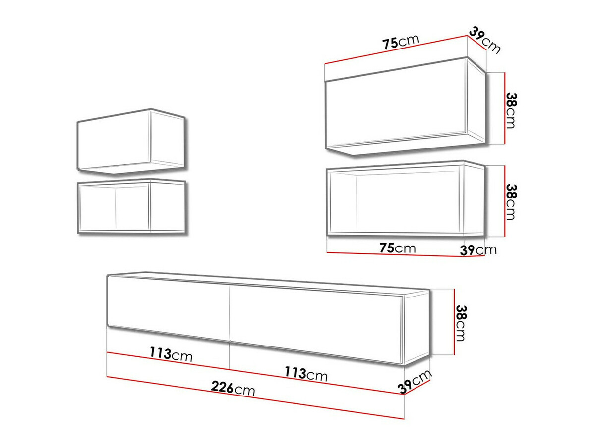 Nappali szett Corbele 108 (Fekete)