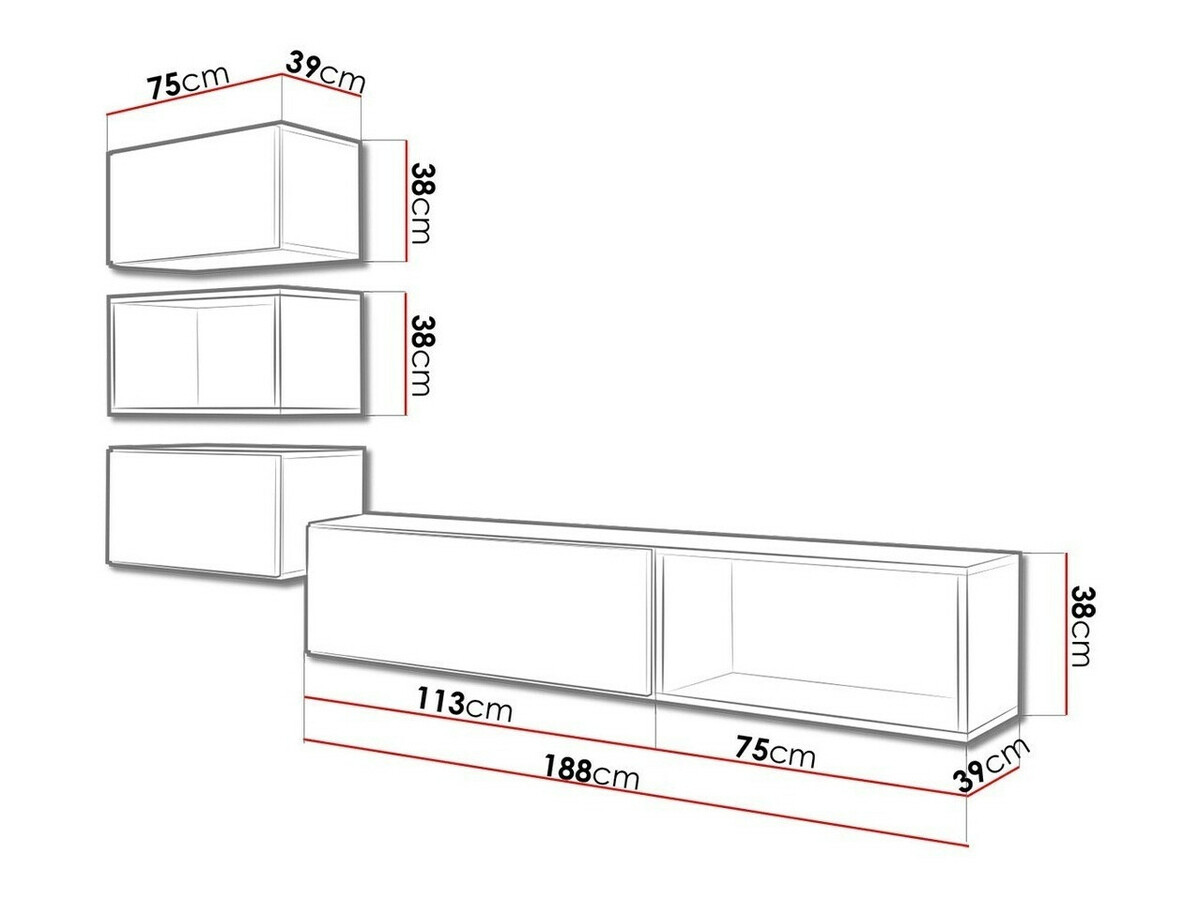 Nappali szett Corbele 109 (Fekete)