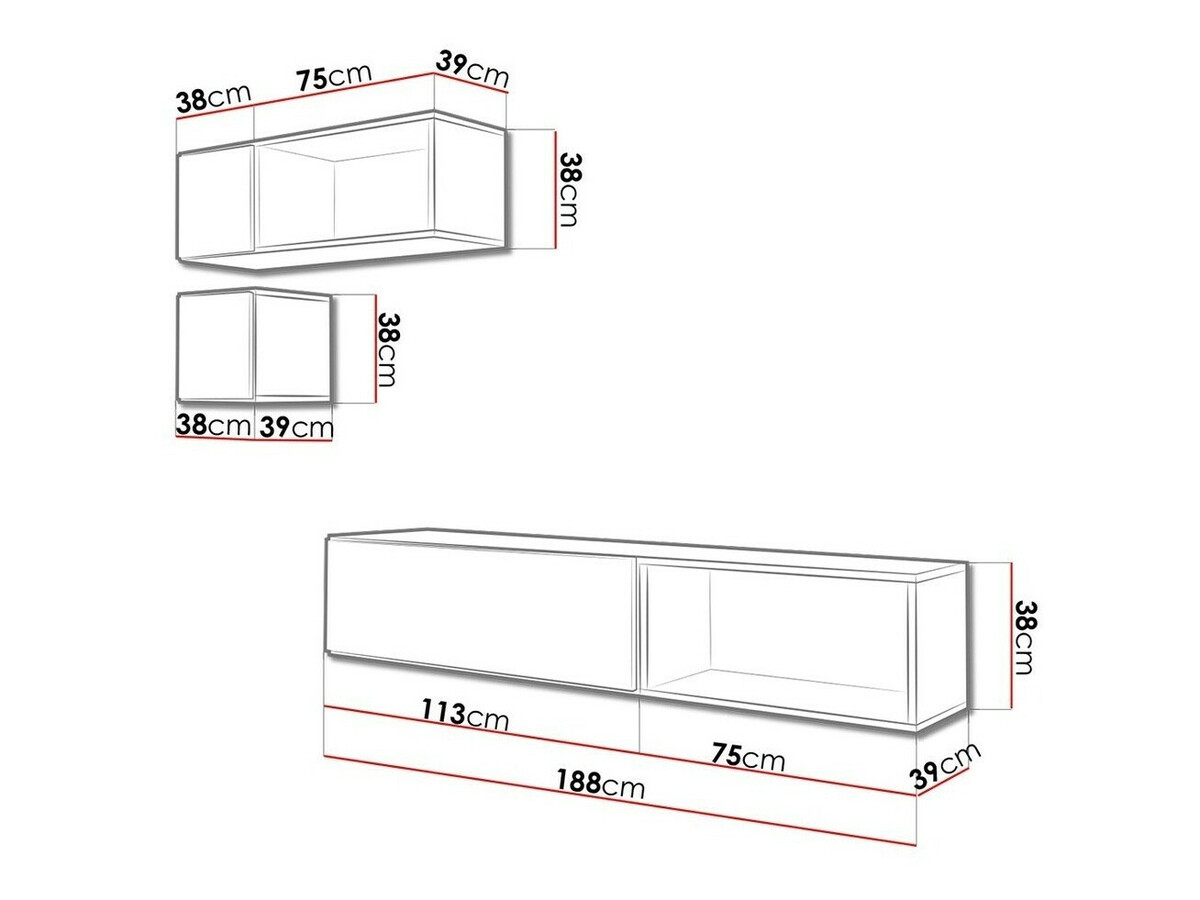 Nappali szett Corbele 110 (Fekete)