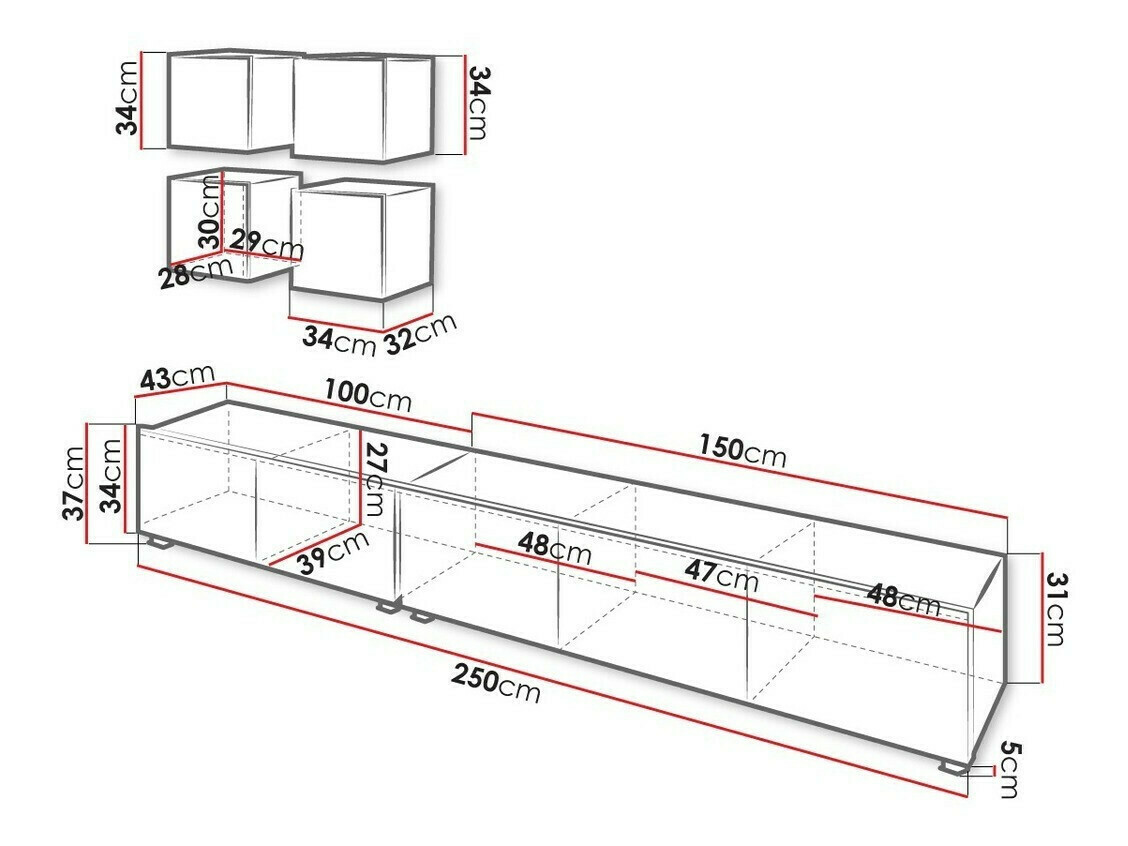 Nappali szett Tivdalu 132 (Arany tölgy + Fehér + Fényes fehér)