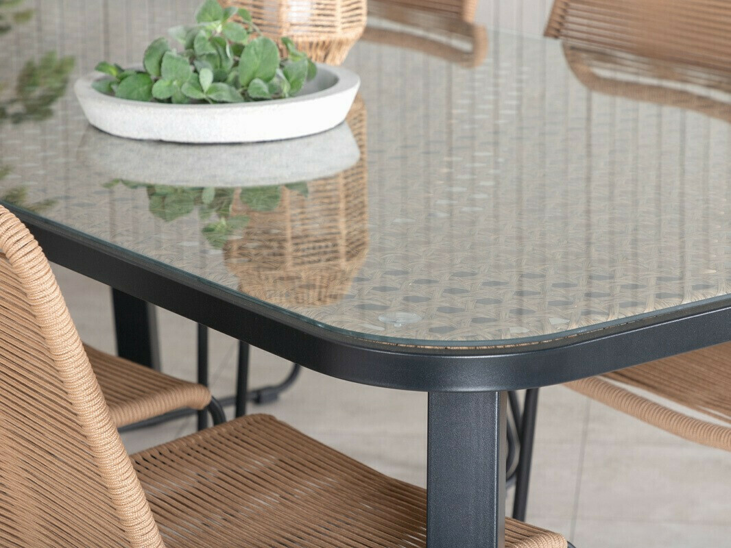 Asztal és szék garnitúra Dallas 2477 (Világosbarna + Fekete)