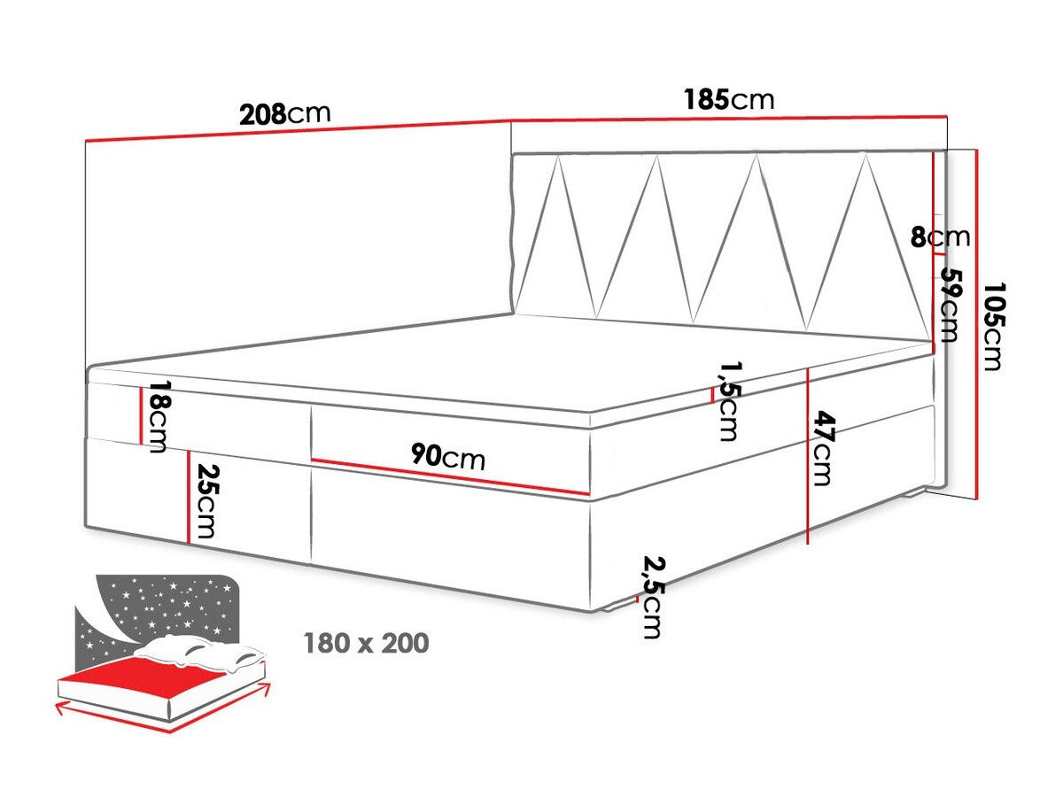Kontinentális ágy Memphis 116 (Rico 13)