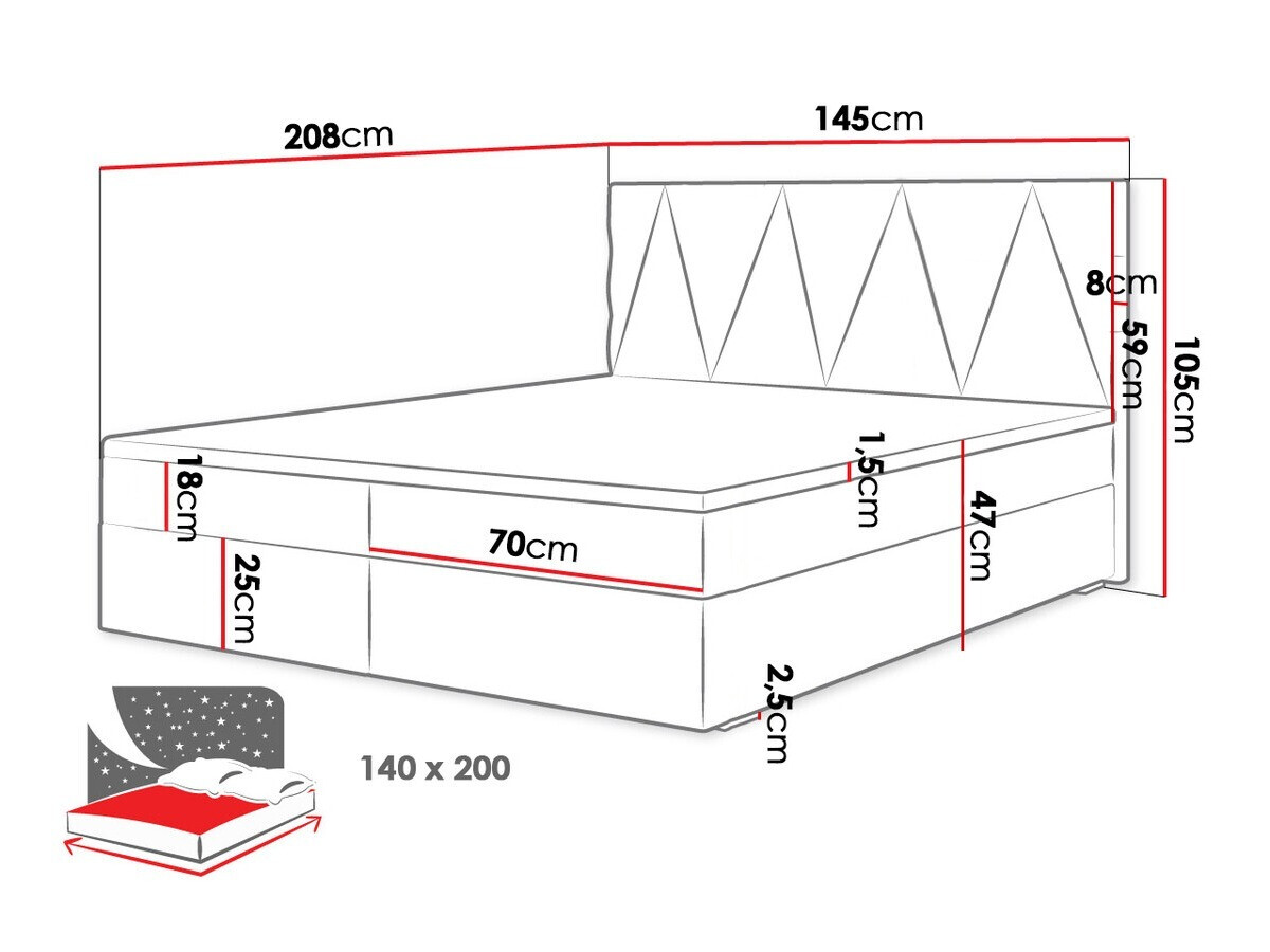Kontinentális ágy Memphis 116 (Rico 20)