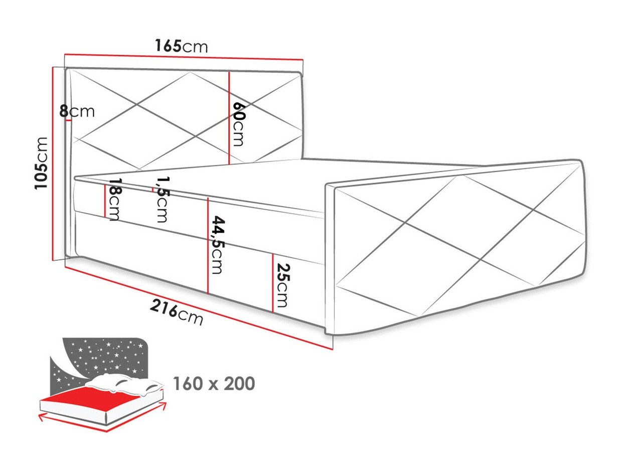 Kontinentális ágy Memphis 120 (Rico 01)