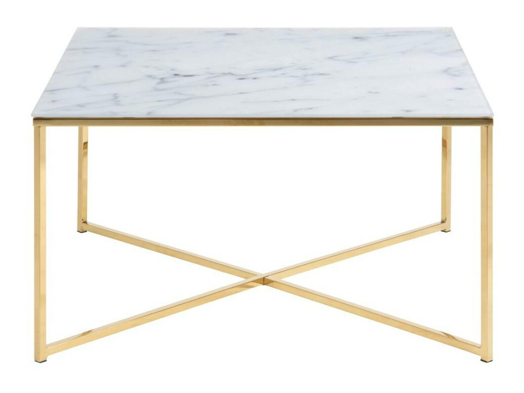 Dohányzóasztal Norsica Sevodeo 104 (Fehér márvány + Aranysárga)