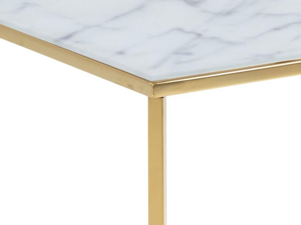 Dohányzóasztal Norsica Sevodeo 104 (Fehér márvány + Aranysárga)