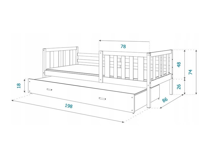 Ágy Aurora 149 (Szürke)