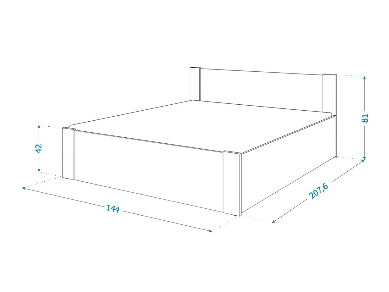 Ágy Aurora 154 (Fehér + Fenyő)