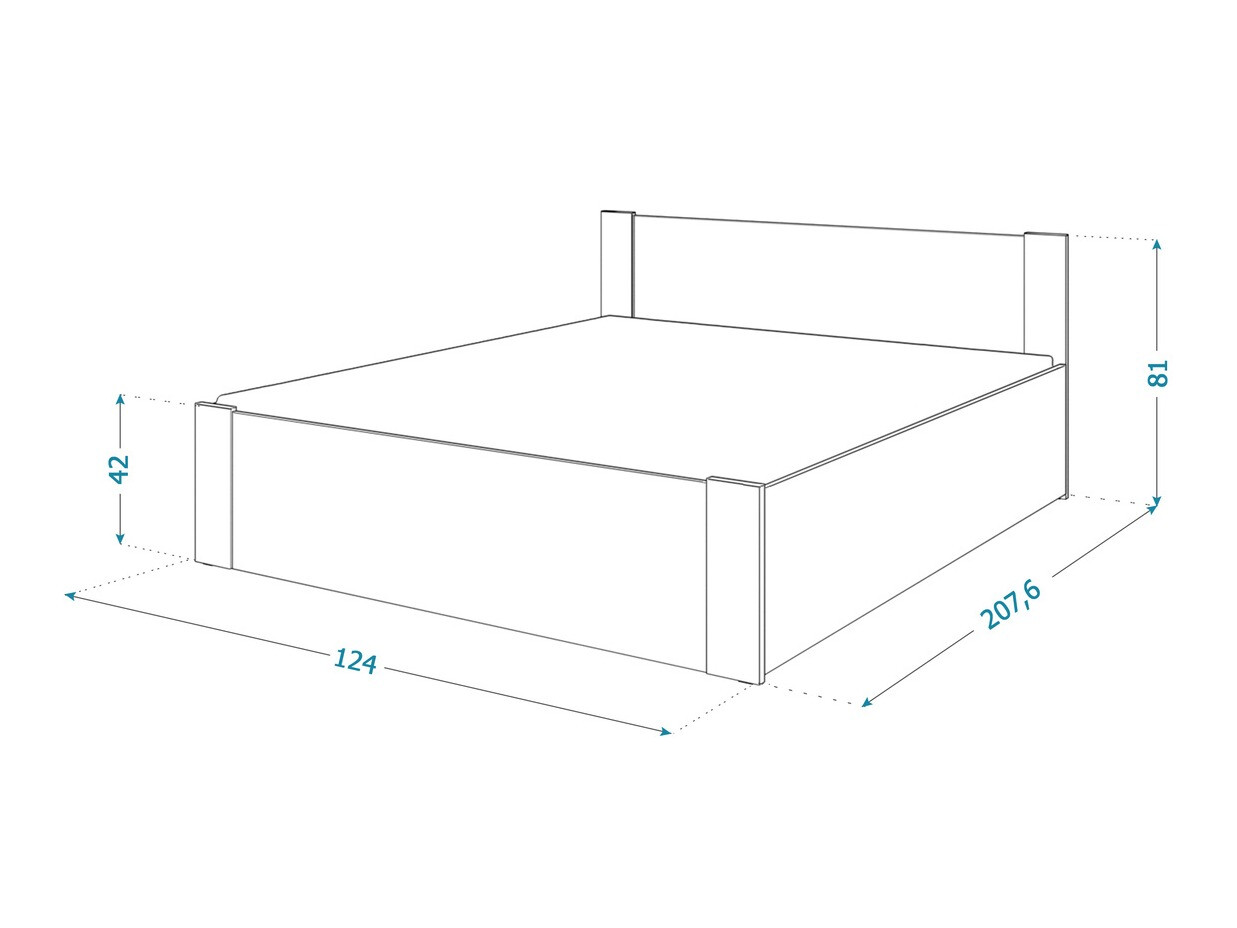 Ágy Aurora 155 (Fehér + Fenyő)