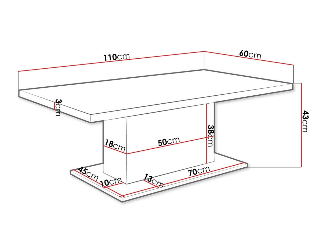 Dohányzóasztal Tucson 148 (Fehér)