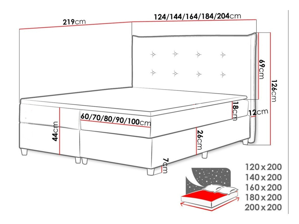 Kontinentális ágy Baltimore 151 (Uttario Velvet 2955)