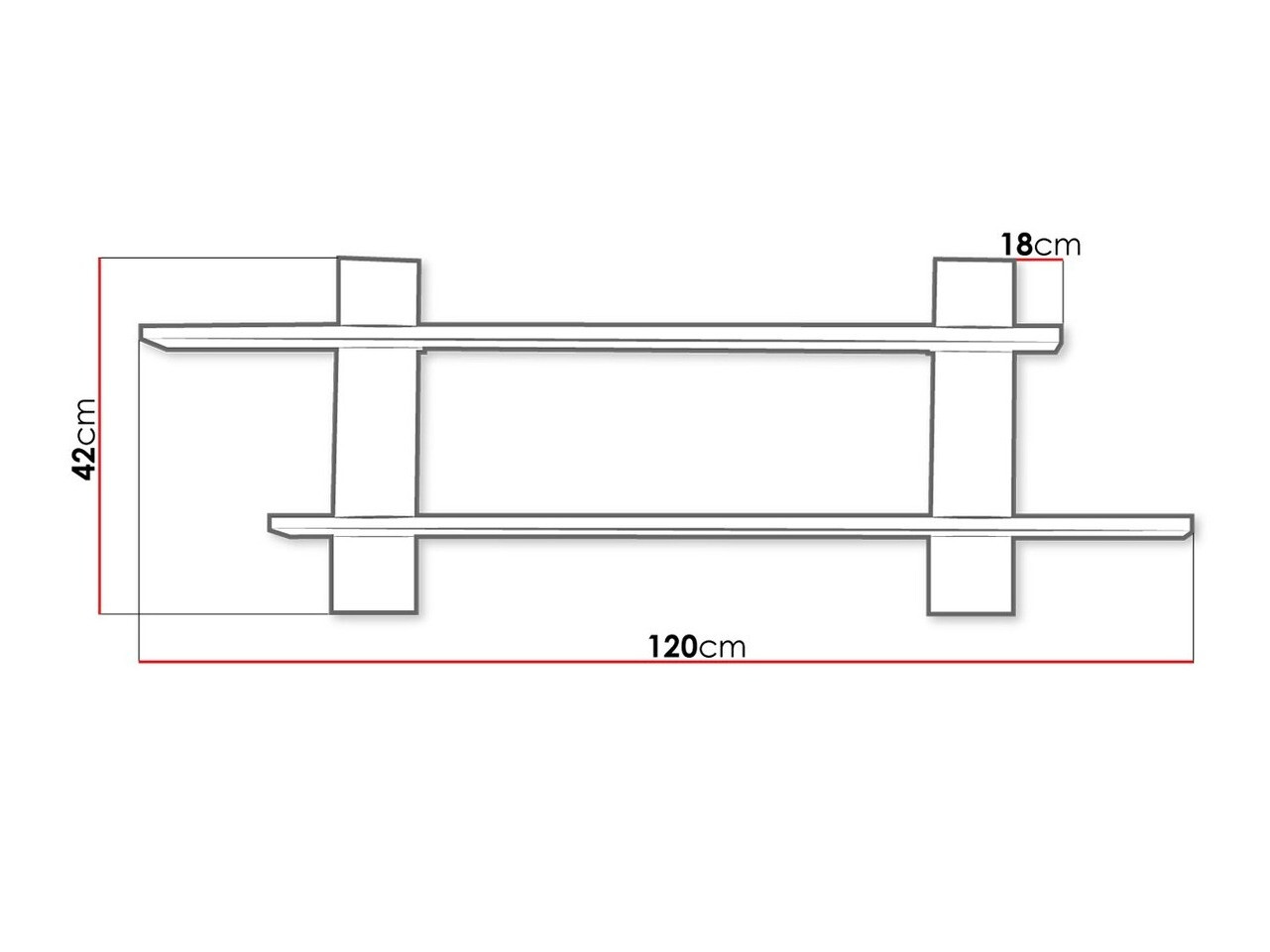 Fali polc Melfeli 120 (Sonoma tölgy)