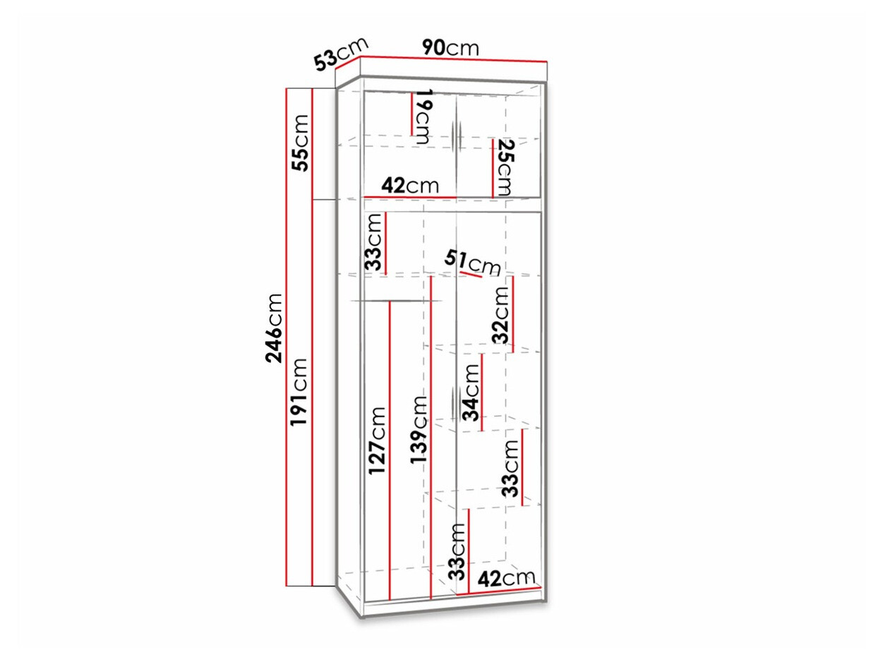 Gardróbszekrény Novduni 103 (Sonoma tölgy)