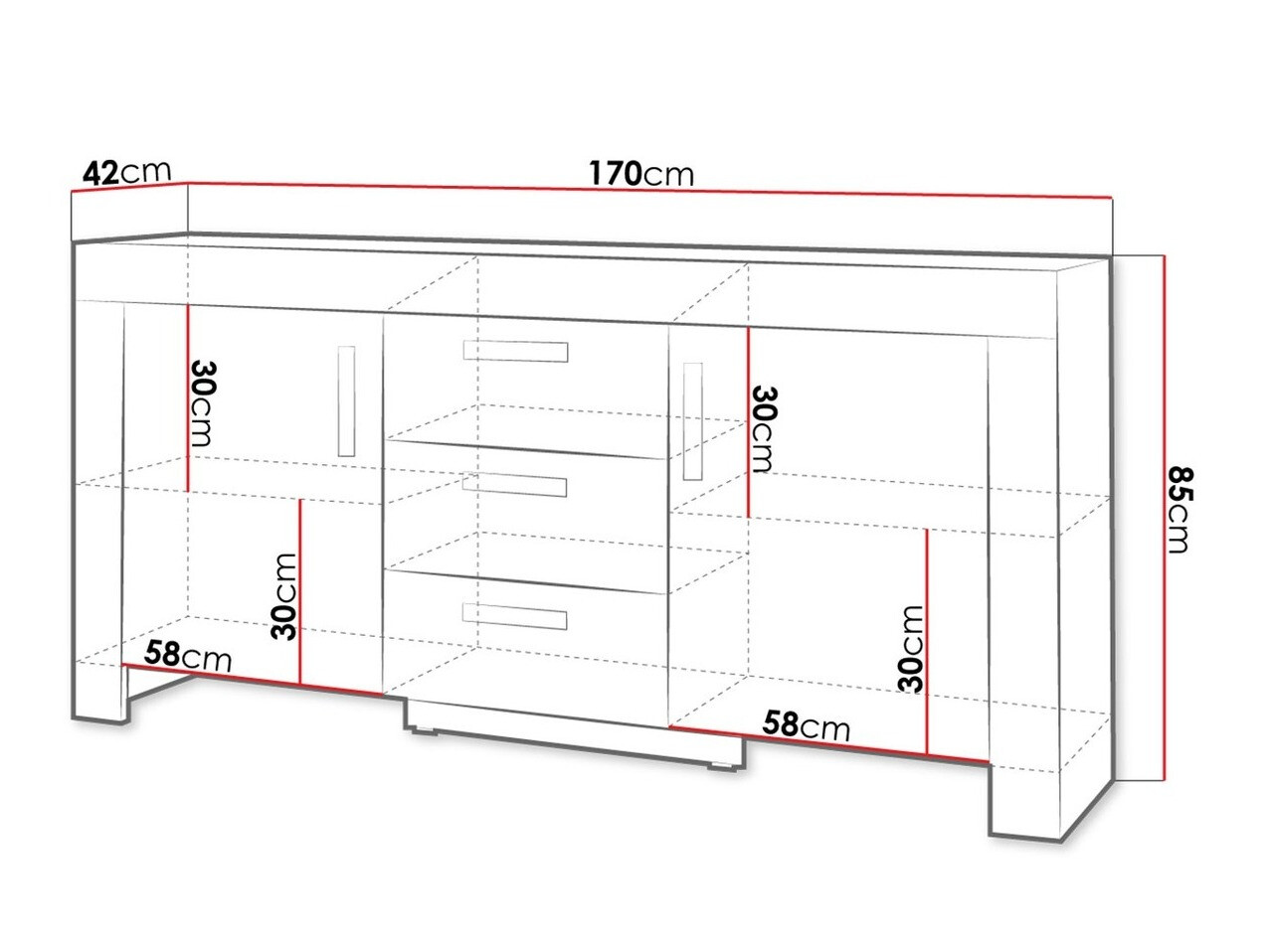 Komód Melfeli 110 (Sonoma tölgy)