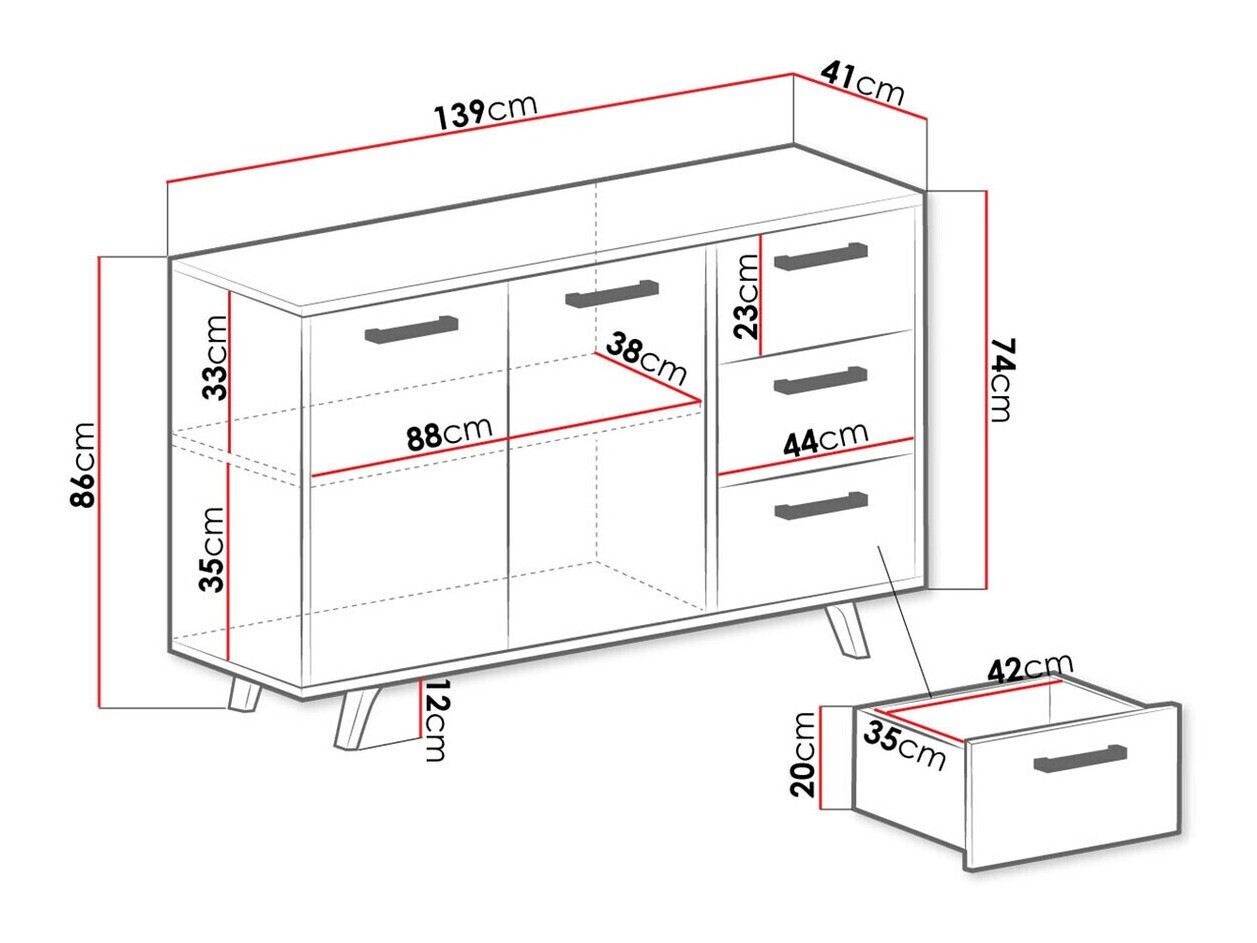 Komód Rosa (Kék + Aranysárga)