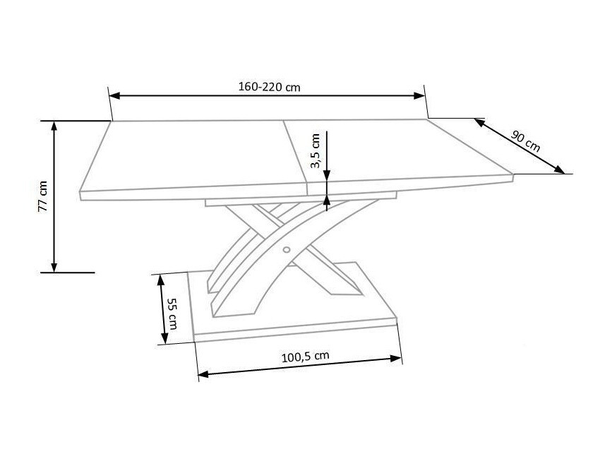 Asztal Houston 222 (Fényes fehér)