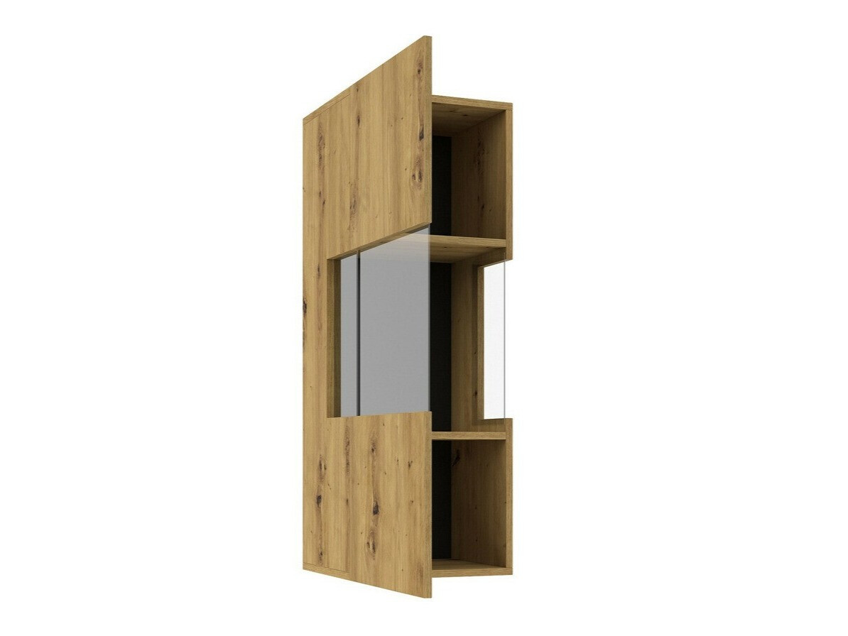 Fali szekrény Revmiru 101 (Fekete + Wotan tölgy)