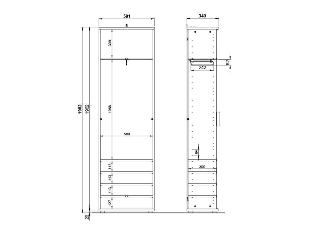 Gardróbszekrény Ophopho 103