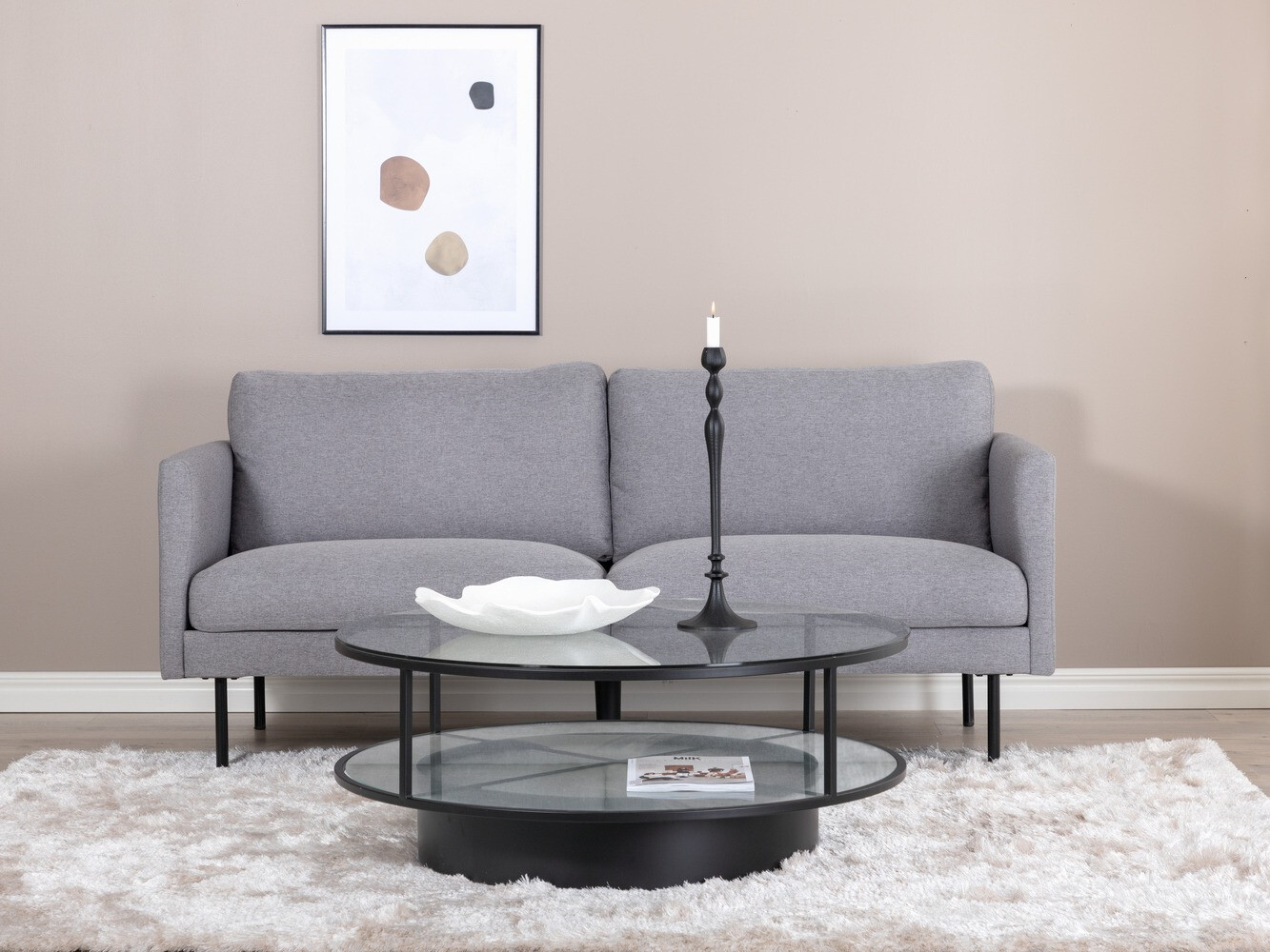 Kanapé Fercame 100 (Szürke + Fekete)